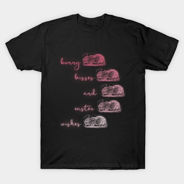 Bunny Kisses and Easter Wishes T-Shirt by Clue Sky